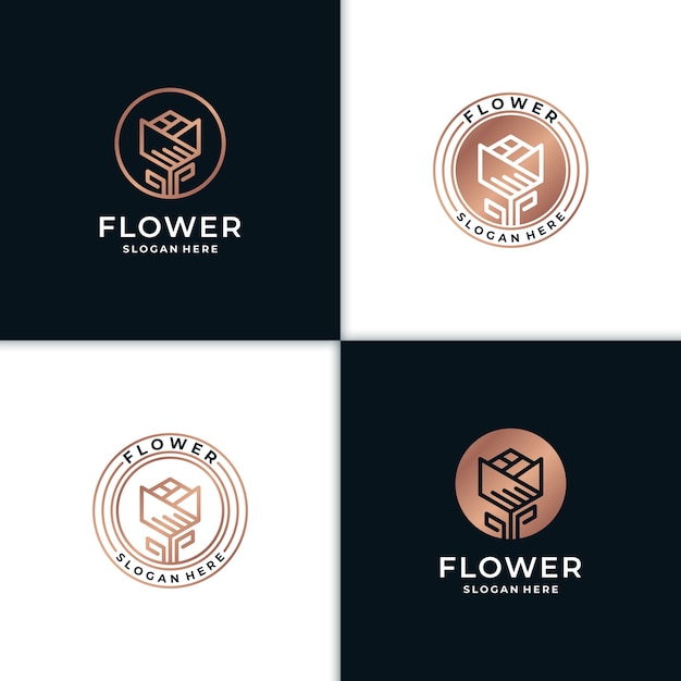 Inspiração de design de logotipo de beleza de flores para produtos de beleza e cuidados com a pele de spa em salão de beleza