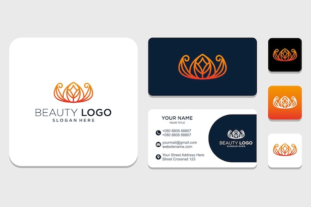 Inspiração de design de logotipo de beleza inicial e de identidade ornamento para empresa e cartão de visita premium vector