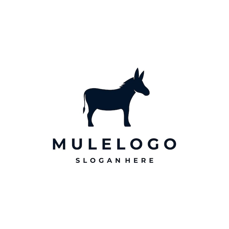 Inspiração de design de logotipo de cavalo de mula preta