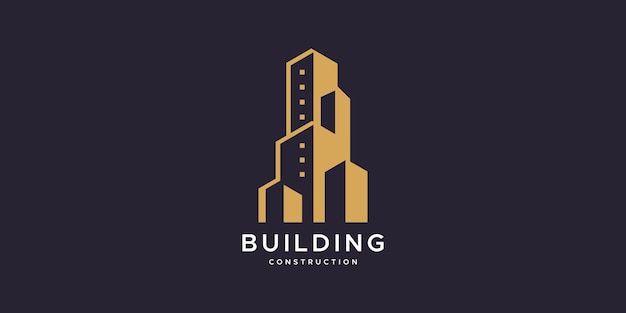 Inspiração de design de logotipo de construção civil.