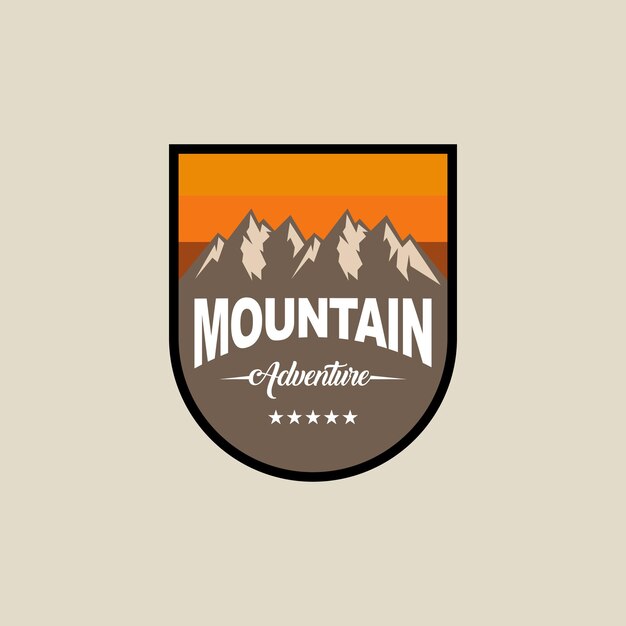 inspiração de design de logotipo de emblema de montanha