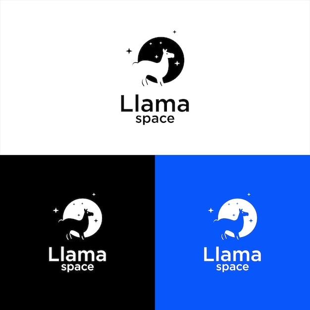 Inspiração de design de logotipo de espaço de lhama