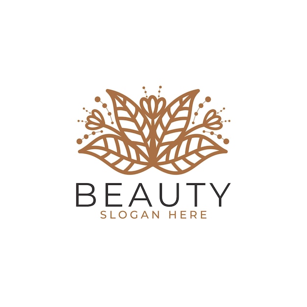 Vetor inspiração de design de logotipo de flor de beleza