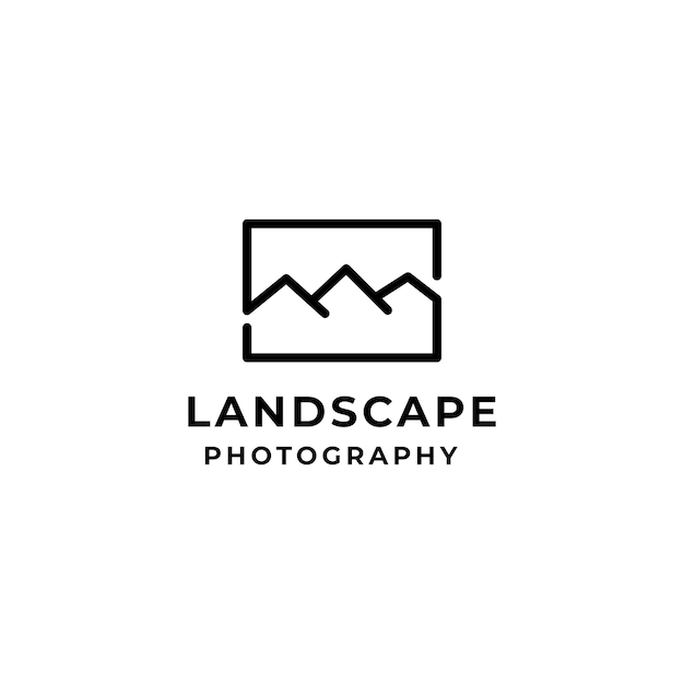 Inspiração de design de logotipo de fotografia de paisagem simples