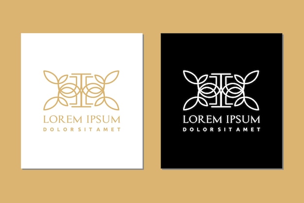 Inspiração de design de logotipo de ícone de padrão floral dourado