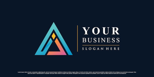 Inspiração de design de logotipo de ícone de triângulo colorido para negócios com conceito criativo Vetor Premium