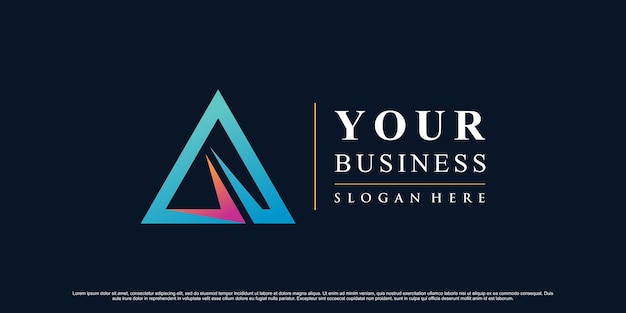 Inspiração de design de logotipo de ícone de triângulo colorido para negócios com conceito criativo Vetor Premium