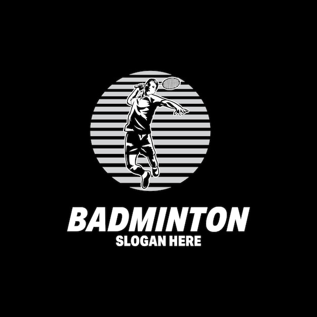 Inspiração de design de logotipo de jogador de badminton