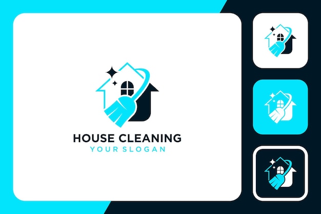 inspiração de design de logotipo de limpeza de casa
