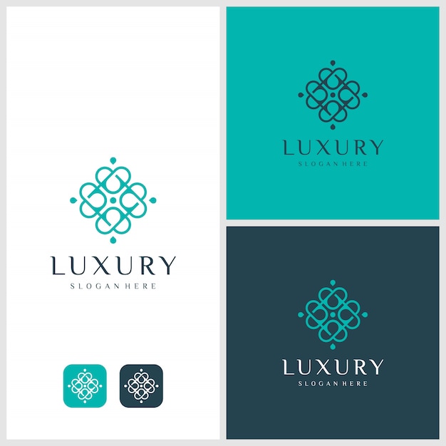 Inspiração de design de logotipo de luxo. beleza, moda, salão