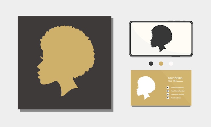 Vetor inspiração de design de logotipo de mulher africana bonita