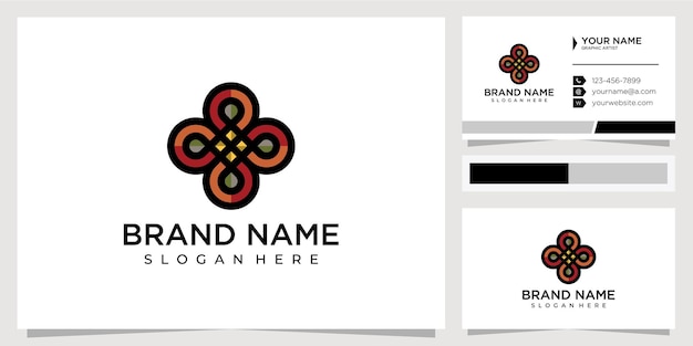 Inspiração de design de logotipo de padrão floral colorido asiático tradicional