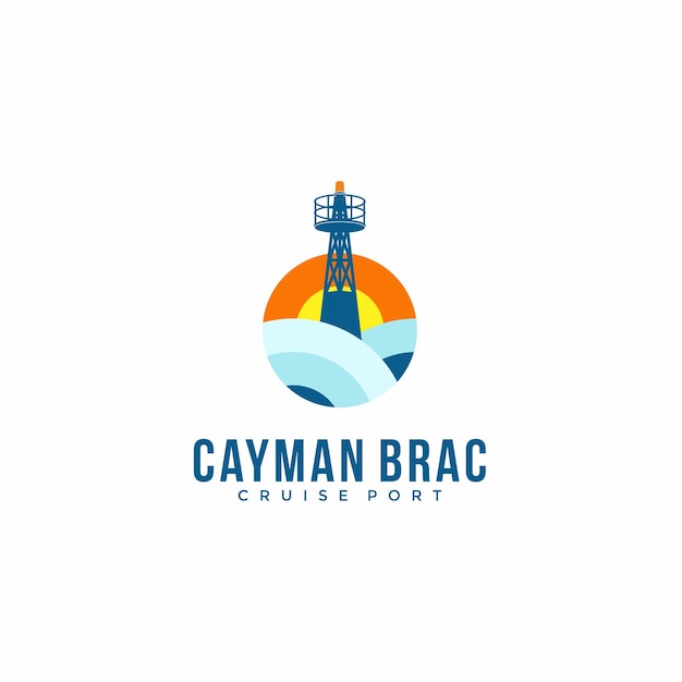 Inspiração de design de logotipo de porto de navio de cruzeiro