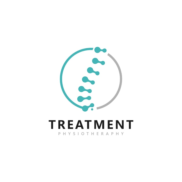 Inspiração de design de logotipo de quiropraxia de tratamento fisioterapia design de ícone de vetor de símbolo de coluna