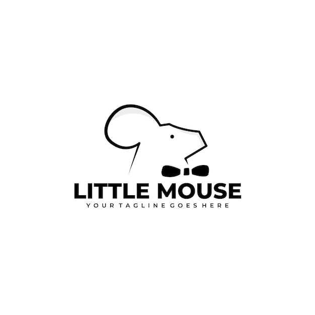 Inspiração de design de logotipo de ratinho modelo de logotipo de mouse ilustração vetorial