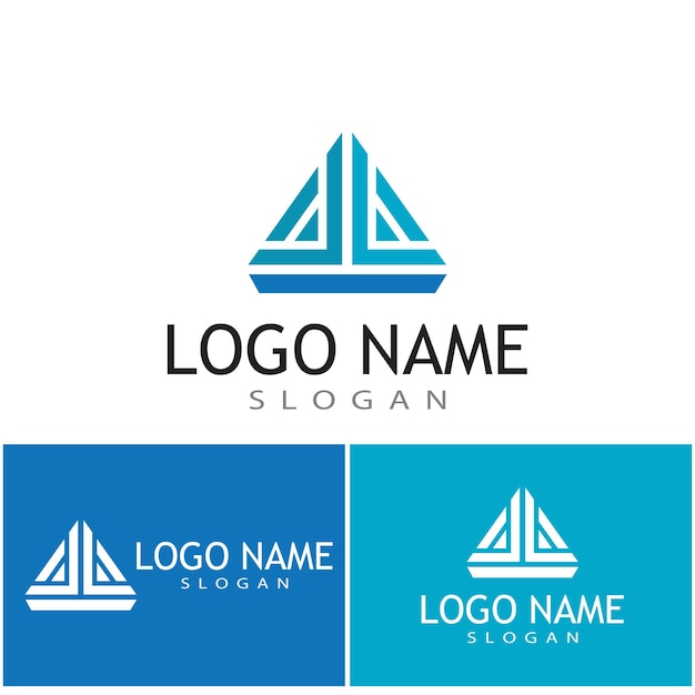 Inspiração de design de logotipo futurista triangle chain