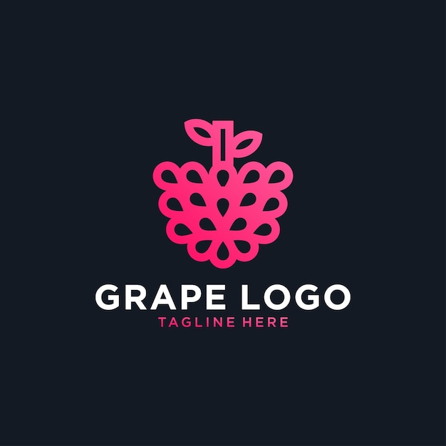 Inspiração de design de logotipo moderno de uva