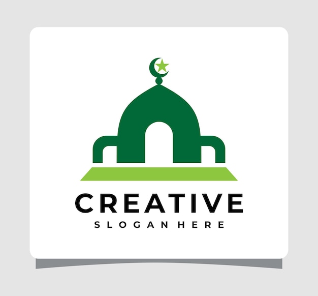 Inspiração de design de modelo de logo de mesquita islâmica moderna