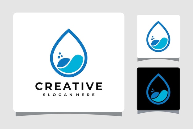 Inspiração de design de modelo de logotipo de gotas de água