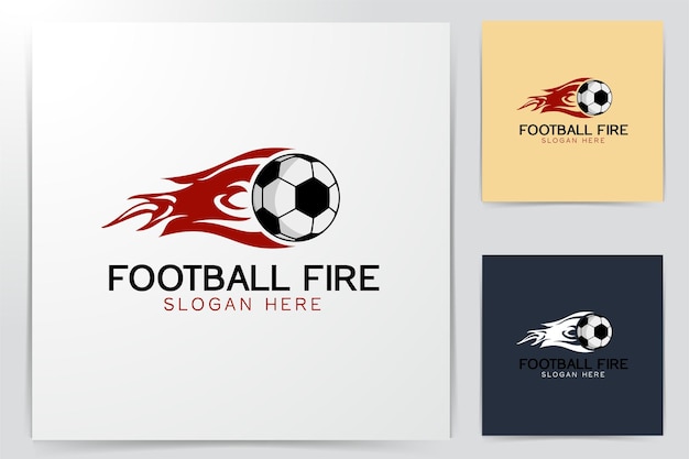 Inspiração de designs de logotipo de futebol isolado no fundo branco