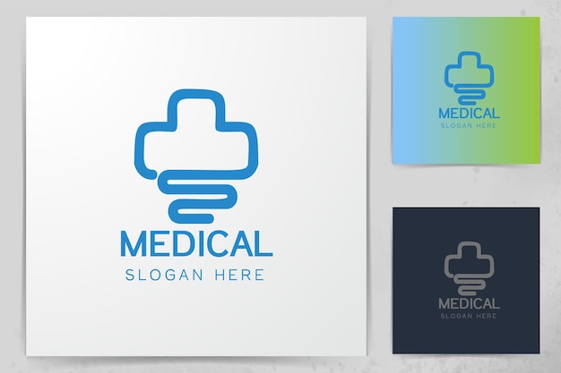 Inspiração de designs de logotipo saudável isolada no fundo branco