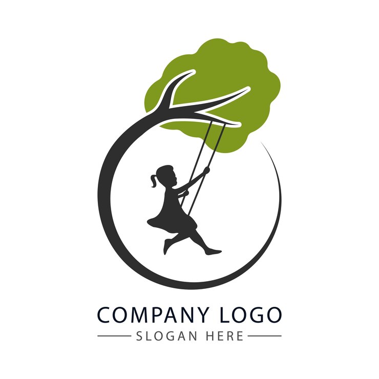 Vetor inspiração de logotipo de cuidados infantis, design plano