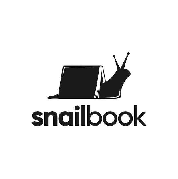 inspiração de logotipo de silhueta de livro de caracol