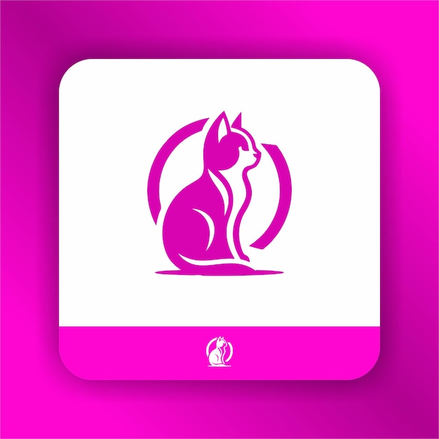 Inspiração de logotipo rosa com ícone de gato