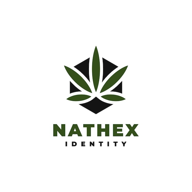 Vetor inspiração de modelo de design de ilustração vetorial de logotipo de cannabis médica cannabis médica em um modelo de design de vetor de logotipo de conceito hexa elemento de modelo de ícone de símbolo de logotipo de cannabis médica