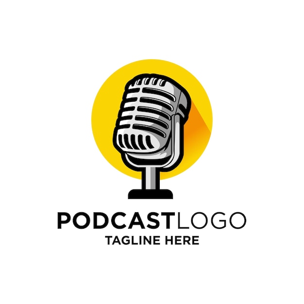 Vetor inspiração de modelo de design de logotipo de podcast, ilustração vetorial.