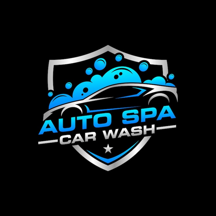 Vetor inspiração de modelo de design de logotipo de spa automático de lavagem de carro