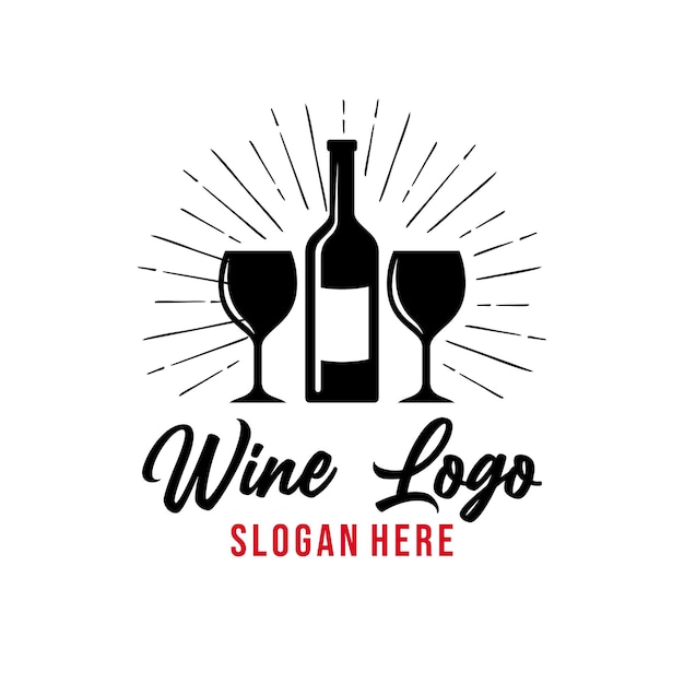 Inspiração de modelo de design de logotipo de vinho, ilustração vetorial.