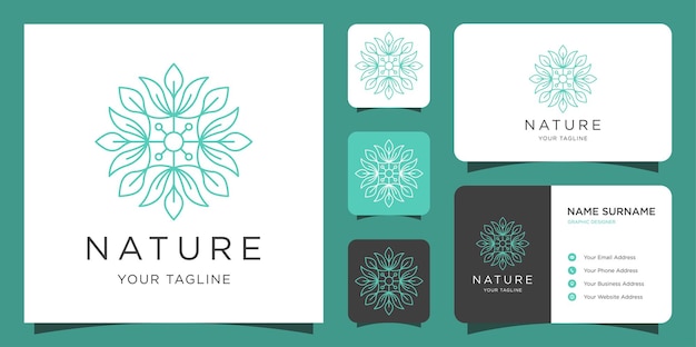 Inspiração do design do logotipo natural e do cartão de visita