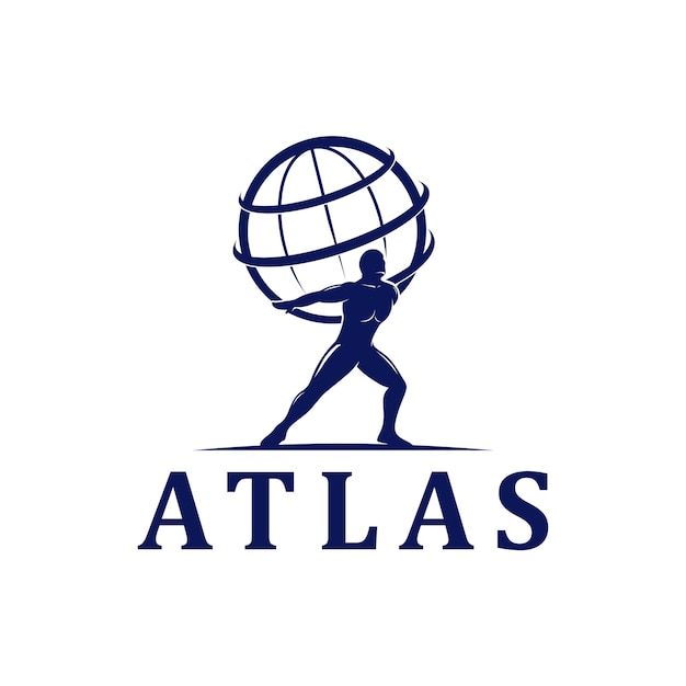 Vetor inspiração do logo atlas globe world