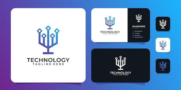 Inspiração do logotipo da rede de conexão de tecnologia moderna