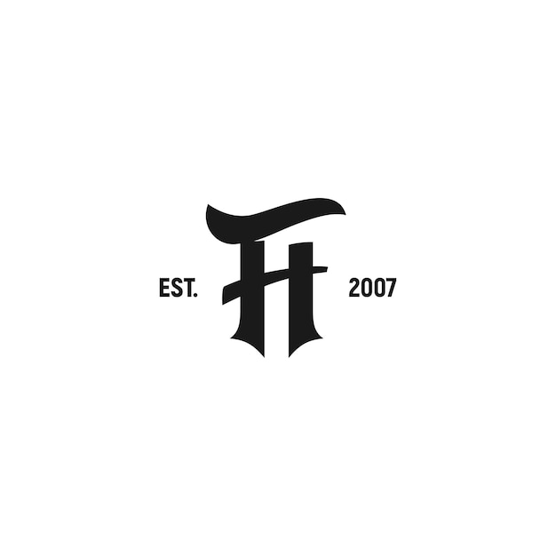 Inspiração do logotipo do monograma fh, logotipo das iniciais fh