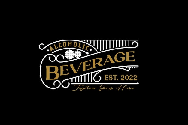 Vetor inspiração para design de logotipo de rótulo vintage para bebidas