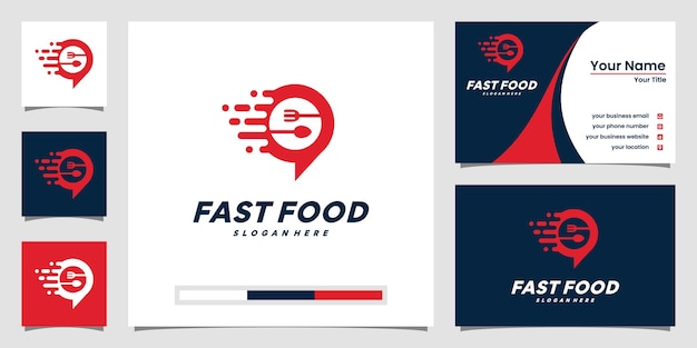 Vetor inspiração para logotipo criativo de fast food e design de cartão de visita