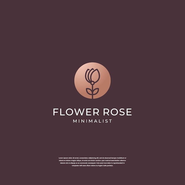 Vetor inspiração para o design de logotipo de flor rosa elegante