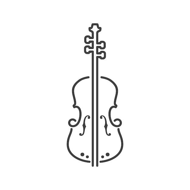 Inspiração para o design do logotipo de clave de sol de violino violino violino linha arte violino viola