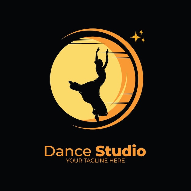 Vetor inspiração para o design do logotipo do dance ballet