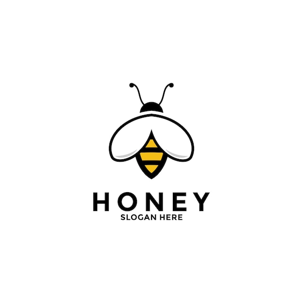 Inspiração para o design do logotipo honey bee template de ícone vetorial do logotipo da abelha