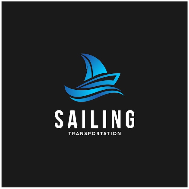 Vetor inspirações de design de logotipo de barco à vela de ilustração