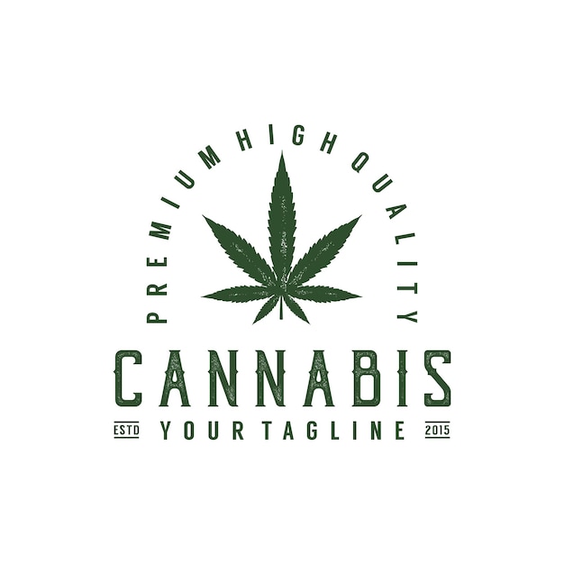 Inspirações de design de logotipo de maconha de cannabis vintage