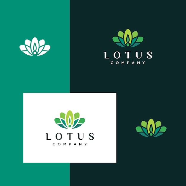 Inspirador logotipo de folhas, flores, lótus, simples e elegante