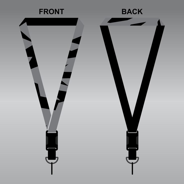 Vetor inspirasi desain lanyard para perusahaan e anda desain tali nametag keren eps.10 full vector