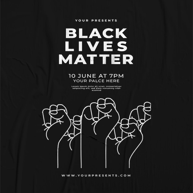 Vetor instagram post black lives matter