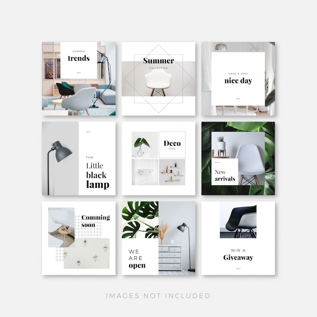 Vetor instagram posts template set