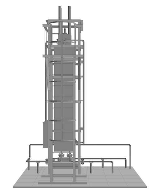 Instalação de gás de petróleo traçando a ilustração de 3d