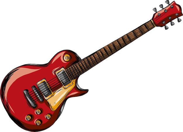 Vetor instrumento de ilustração vetorial plana de guitarra elétrica